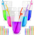 44 Drink Pouches with Straws Individually-Wrapped - 17oz Juice Drink Pouches Adults Alcohol Clear Plastic Halloween Blood Bag Reusable Cocktail Liquor Liquid Smoothie Party Hot Weather Cooling