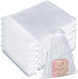 50 Organza Soap Bags for Packaging - Organza Gift Bags 5x7 for Homemade Soap Wedding Anniversary Souvenir Mesh Christmas New Year Party Favor Bags Small Pouches Gift Bags For Small Business White