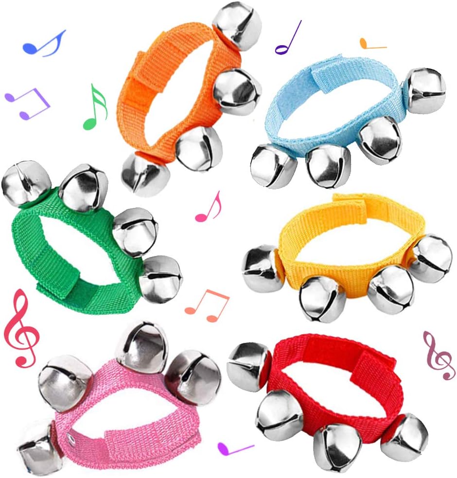 6 PCS Percussion Instruments, Wrist Bells Jingle Bells Musical Rhythm Toys