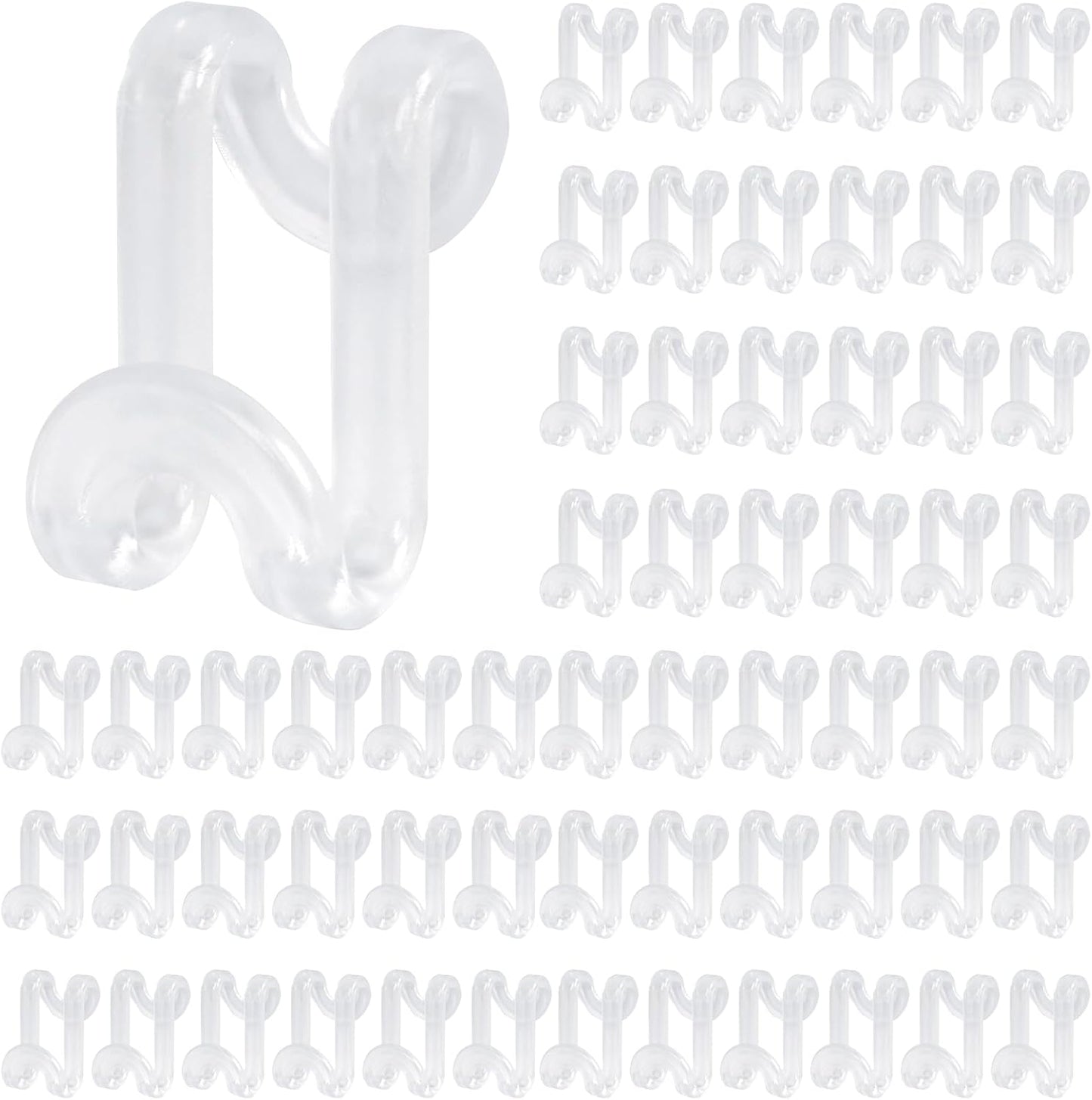 Hanger Hooks Space Saving, 60PCS Clothes Hanger Connector Hooks Closet Space Savers for Hanging Clothes, Clear