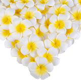 50PCS 2.7" Foam Plumeria Flower Heads, Tropical Artificial Hawaiian Frangipani for Hair Hat Wreath, DIY Crafts, Spring Wedding Decor