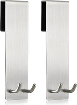 Shower Door Towel Hook Extended Length, No Drilling & Adhesive Needed Stainless Steel Bathroom Hangers for Frameless Shower Stall Wall