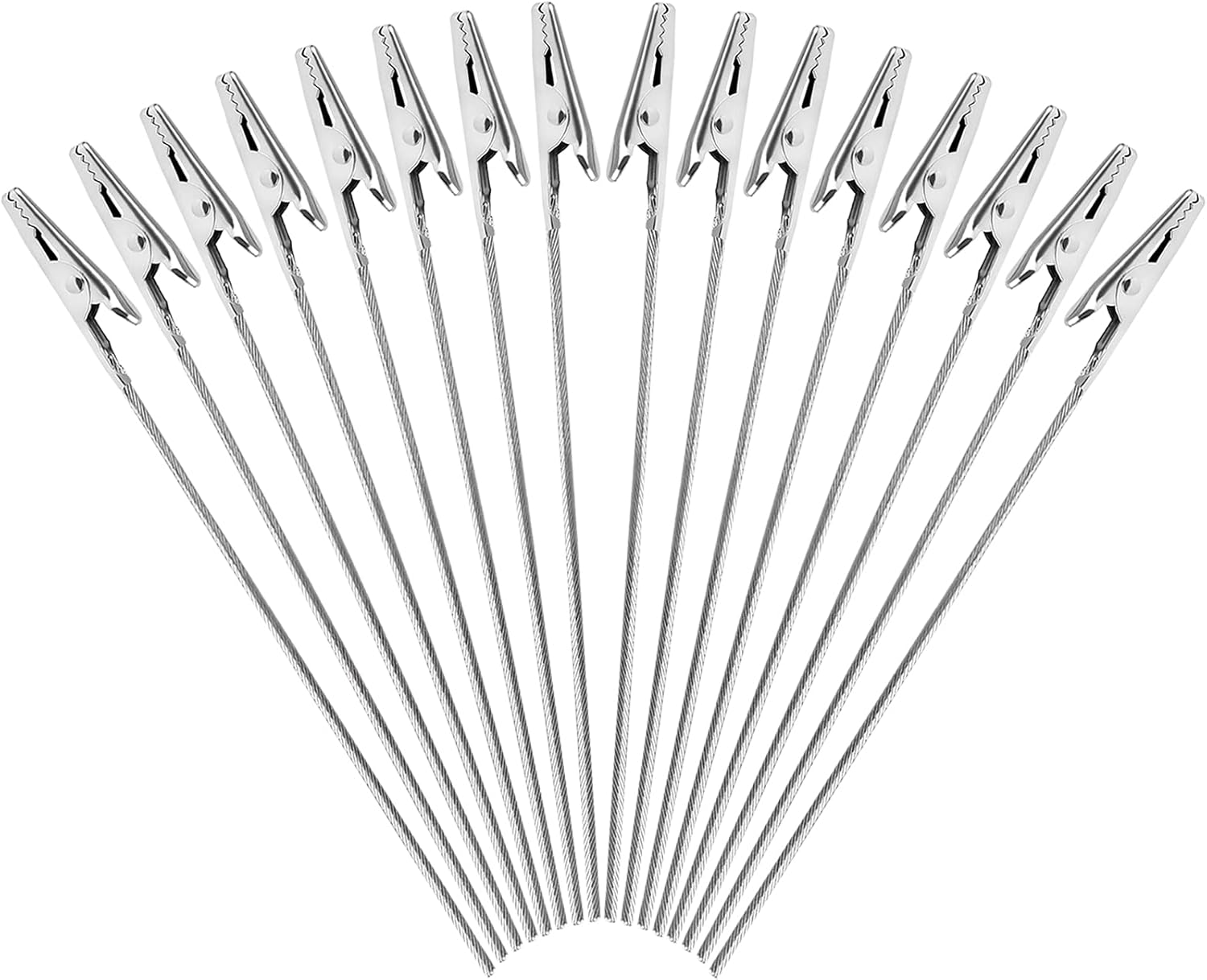 40 PCS l Wire Long-Tailed Alligator Clamp Photo Clip Holder - Alligator Clips for Crafts, DIY Card, Photo, Memo Holder (6inch/150mm)