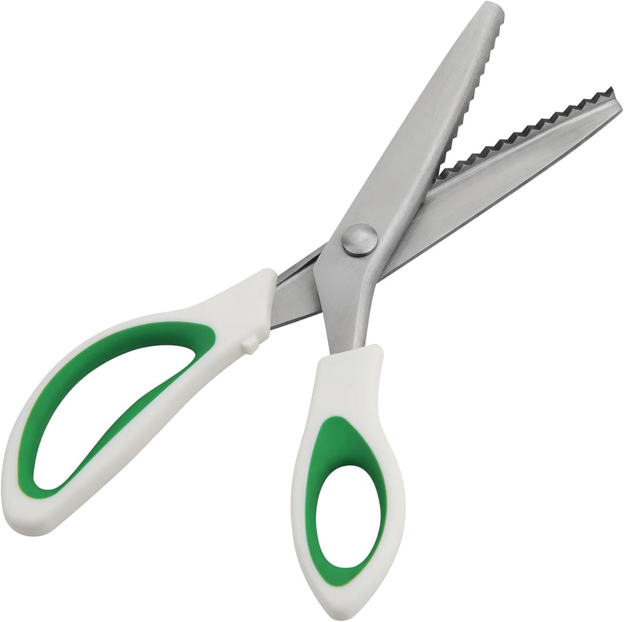 Pinking Shears, 9" Zig Zag Craft Scissors Decorative Edge, Pinking Shears for Fabric Cutting, Professional Dressmaking Sharp Comfort Grips Scrapbook Fabric Sewing Scissors