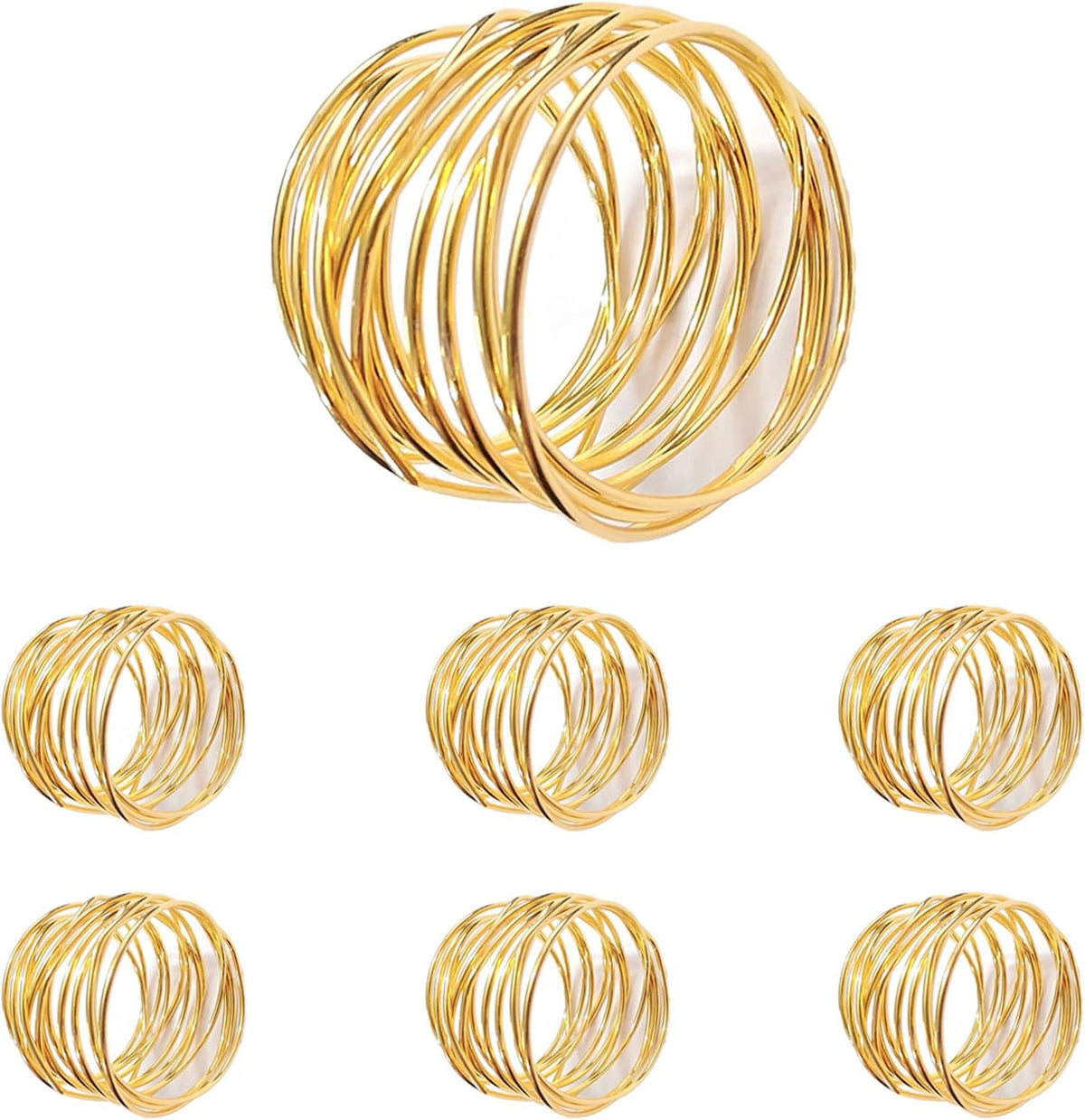 Gold Napkin Rings - 6 PCS l Napkin Rings(Twisted Wire) Napkin Holders Buckles for Family Dinner, Wedding, Party,Table Decorations