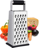 Cheese Grater, Box Grater for Cheese Stainless steel Vegetable Slicer Food Shredder 4-sided Convenience for kitchen