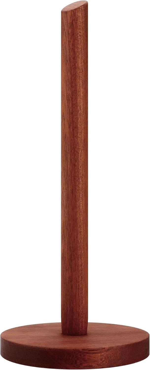 Wooden Paper Towel Holder Countertop - Solid Ebony Paper Towel Dispenser Stand, Walnut