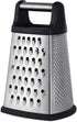 Professional Cheese Grater, 4-Sided Stainless Steel Box Grater, Food Shredder for Cheese, Parmesan, Vegetable, Black