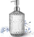 13 Oz Refillable Soap Dispenser, Glass Soap Dispenser for Dispense Hand Soap, Dish Soap, Lotion 2pack (Clear)