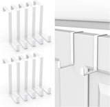 Over The Door Hooks 10 Pack, Z-Shaped Door Hanger Hook Fits The 1 3/8" and 1 3/4" Door Widths, Reversible Metal Door Hooks for Hanging Clothes, Coats, Towels, Shoe Organizers (White)