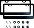 2PCS Matte Black License Plate Frames, 2 Holes Solid Rust-Proof Stainless Steel License Plate Holder,  Universal Car License Plate Cover for Women and Man with Screws Accessories