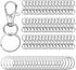 100PCS Swivel Snap Hooks with Key Rings, 50Pcs Key Chain Clip Hooks and 50Pcs Key Rings, Lanyard Lobster Claw Clasps for Keychains Jewelry Art Crafts (Silver)