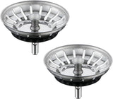 [2 Pack]  Kitchen Sink Strainer - Sink Drain Stopper - Kitchen Sink Plug with Anti-Clogging Basket - Bouchon Evier Cuisine - Compatible with 79–83mm Inner Diameter