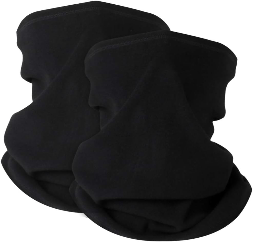 2 Pack Winter Neck Warmer Gaiter,Soft Fleece Windproof Face Cover Mask Scarf Bandana for Men & Women Outdoor Sports
