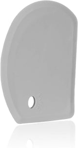 Silicone Bowl Scraper Flexible Curved Edge, Food Grade Bench Dough Scraper for Baking Sourdough Bread, Cake, Fondant Icing, Heat- Resistance Kitchen Dish Pan Scrapers (5.98"×4.3", Gray)