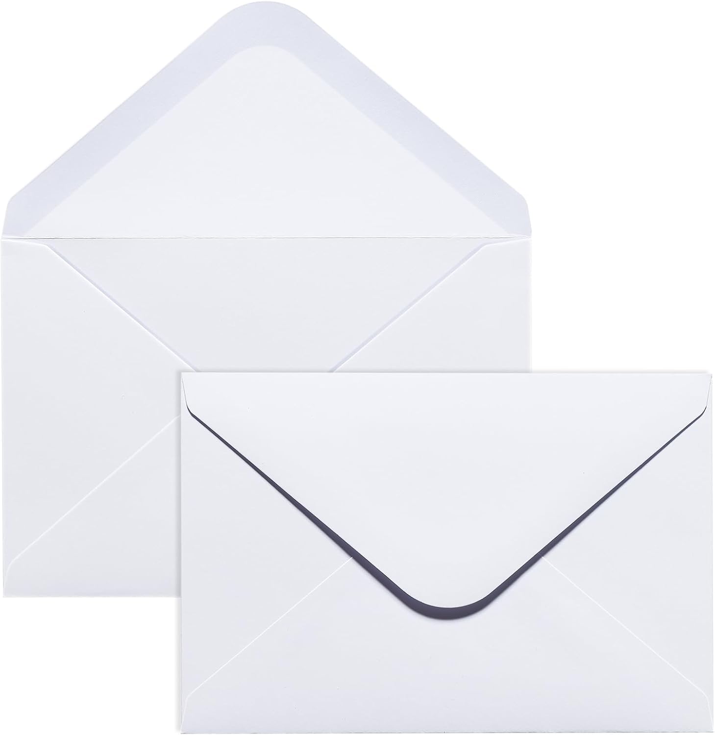 50PACK 5x7 Envelopes for Invitations, White A7 Envelopes for Wedding, Graduation, RSVP Cards, Gummed V Flag 5 1/4 x 7 1/4 inch