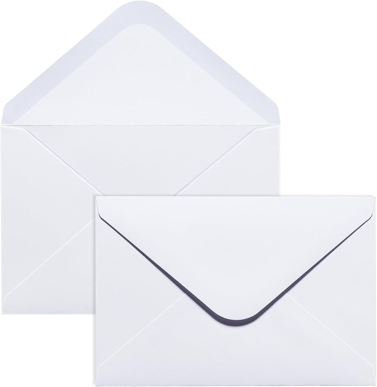 50PACK 5x7 Envelopes for Invitations, White A7 Envelopes for Wedding, Graduation, RSVP Cards, Gummed V Flag 5 1/4 x 7 1/4 inch