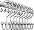 Shower Curtain Hooks Rings 12 Pack, Rust Resistant Double Roller Glide Shower Hooks for Bathroom, Shower Rods and Curtains, Nickel