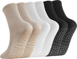 3 Pairs Non Slip Pilates Socks with Grips for Women, Yoga Grip Socks for Yoga, Barre, Dance, Ballet, Fitness