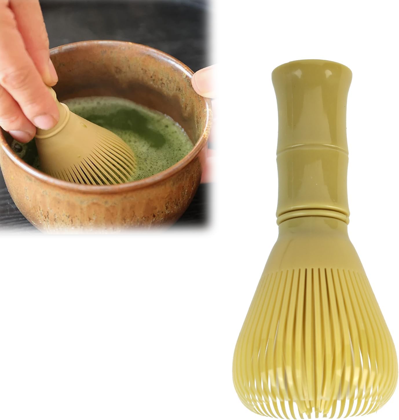 1 Pcs Resin Matcha Whisk, 2.36×4.72inch Food-Grade Durable Chasen for Matcha Powder, Traditional Tool with Easy-Clean Design, Compact Whisk for Home & Travel Use (Whisk)