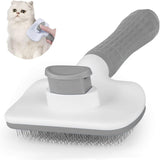 Cat Dog Brush for shedding,Pet Grooming Brush for Cats Dogs Massage,Shedding Brush for Short or Long Hair,Self Cleaning Slicker Brush,Easy to Removes Loose Undercoat, Tangled Hair (grey)