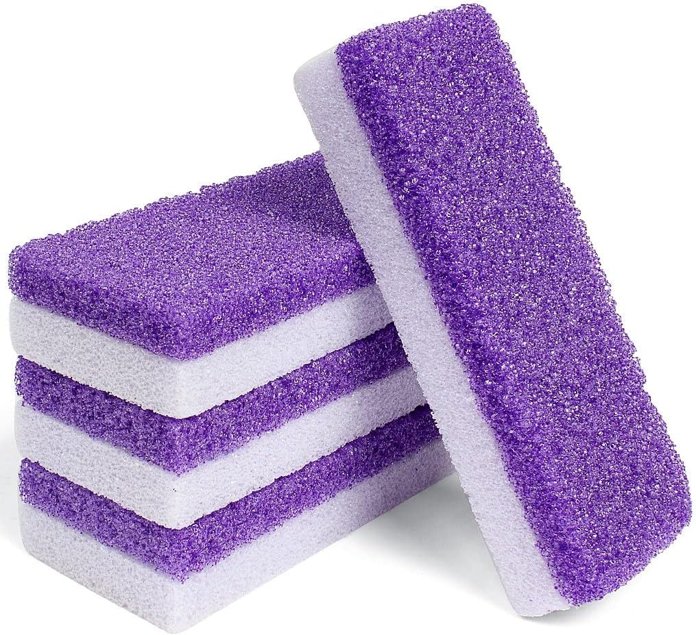 Foot Pumice Stone 4 Packs Set Double Sided Callus Remover Hard Skin and Dead Skin Scrubber Pedicure Tools for Foot Caring-Purple