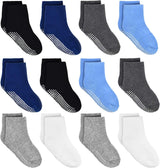 Kids Non Slip Toddler Boy Grip Socks 12 Pairs Anti Skid Sticky Socks for 1-10 Years Baby Children Girls