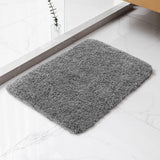 Gray Bath Mat 17"x24" – High-Density Microfiber Bathroom Mat, Small Non Slip Absorbent Washable Bath Mats for Bathroom, Soft Plush Floor Mat for Vanity