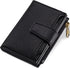 Small Wallet Women RFID Blocking Genuine Leather Bifold Compact Card Holder for Women with Zipper Coin Pocket 4 ID Windows
