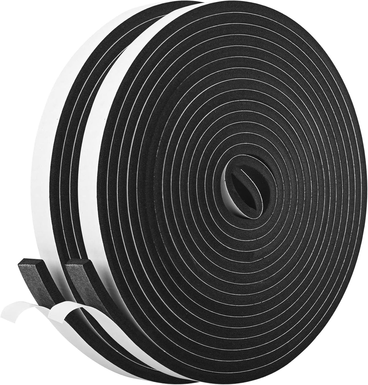Self Adhesive Foam Tape Weatherstrip 1/2In x 1/4In x 42Ft High Density Foam Insulation Strips Seal Weather Stripping with Strong Adhesive for Door and Window Sound Isolation Soundproofing