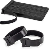 80PCS Reusable Cable Ties, Black Adjustable 6-Inch Cord Organizer Ties, Multi-Purpose Hook Loop Cable Management Wire Ties for Organizing Home, Office, Data Centers