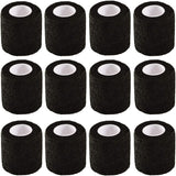 Self Adhesive Bandage Wrap,12 Pack 2 Inch x 5 Yards Elastic Vet Wrap for Sports Supply Ankle Sprains Protection,Breathable Cohesive Bandage Tape (Black)