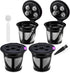 Reusable K Cups Compatible for Keurig Supreme and K-Supreme Plus, Refillable Kcup for Keurig Supreme Coffee Maker - MultiStream Coffee Pods Filter (4 Pack)