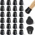 24 PCS Silicone & Felt Chair Leg Floor Protectors for Hardwood Floors - Furniture Pads, Chair Leg Covers/Cups - No Noise & Scratch-Proof - Round XS (Fits 9/16" to 12/16" / 15-19mm), Black