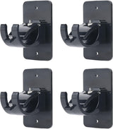 4Pcs Self-Adhesive Curtain Rod Clips, Universal Plastic Curtain Rod Clips, No Drilling,for C urtain Rods up to 40mm (Black) (Curtain Rod Not Included)