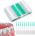 300 Pieces Interdental Brushes,Braces Brush with Silicone Head,Dental Tooth Flossing Toothpick Cleaners Tooth Tool, Green