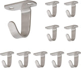 Stainless Steel Screw Mounted Ceiling Hooks, Under-Shelf Towel/Robe Clothes Hook Heavy Duty Coat Hanger for Bathroom Kitchen Cabinet Garage, 10 Pack (Brushed Nickel)