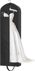72" Wedding Dress Garment Bag for Travel with 4" Gusseted Long Hanging Dress Bags for Gowns for Women Garment Cover Clothes Storage for Closet, Black