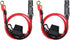 [2 PACK]  2FT Motorcycle Battery Charger Cord, Sae to O Ring Terminal Quick Disconnect Assembly Extension Cable, Sae 2Pin Wire Harness Reverse Polarity Adapter Port Accessory, 10A Fuse