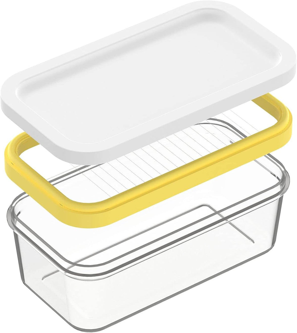Butter Slicer Cutter with Storage Container, Stick Butter Dish with Lid for Fridge, Easy Cutting Two 4oz Sticks (Not Airtight, Small)