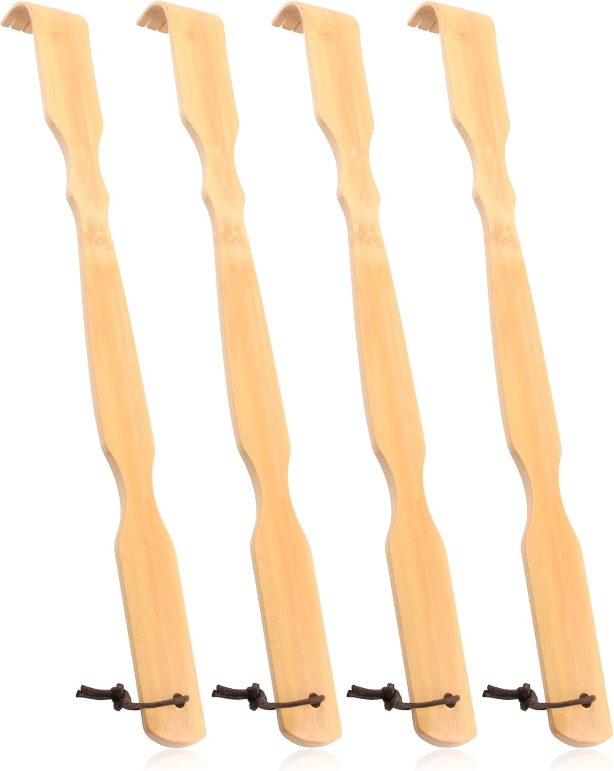 Wooden Bamboo Back Scratcher, 17" Natural Handmade Back Scratchers for Men and Women, New Upgraded Long Handle Back Massager, Relaxation Gifts for Mom and Dad