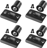4 Pack Drive in Ball Catch with Strike Plate for Closet Doors, Black, 13/16 Inch x 1-1/8 Inchs,Die-cast, Adjustable Tension Ball