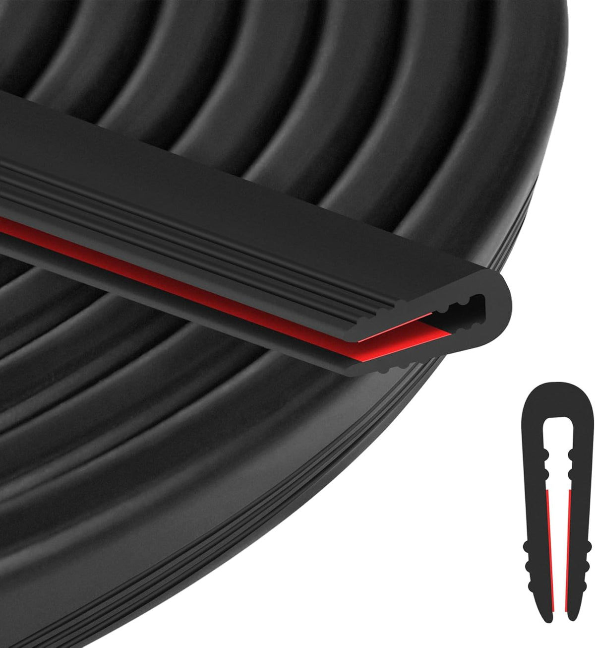 Rubber Edge Trim U Channel - 1/16" Self Adhesive Sheet Metal Edge Guard Protector, EPDM Seal Strip for Car Doors, Steel Plates, Glass, Hatches, Table Corners, Fit 1/16"(1.6mm), 10Ft, Black