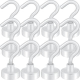 Magnetic Hooks, Cruise Ship Essentials, 30lb+ Heavy Duty Magnetic Hooks for Cruise Cabins, Refrigerator, Grill, Hanging, and Travel | Extra Strong Must-Haves Magnet Hook(White,Pack of 12)