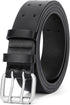 Men Double Prong PU Leather Belt Casual Work Heavy Duty Belt Double Grommet Holes Belt for Jeans