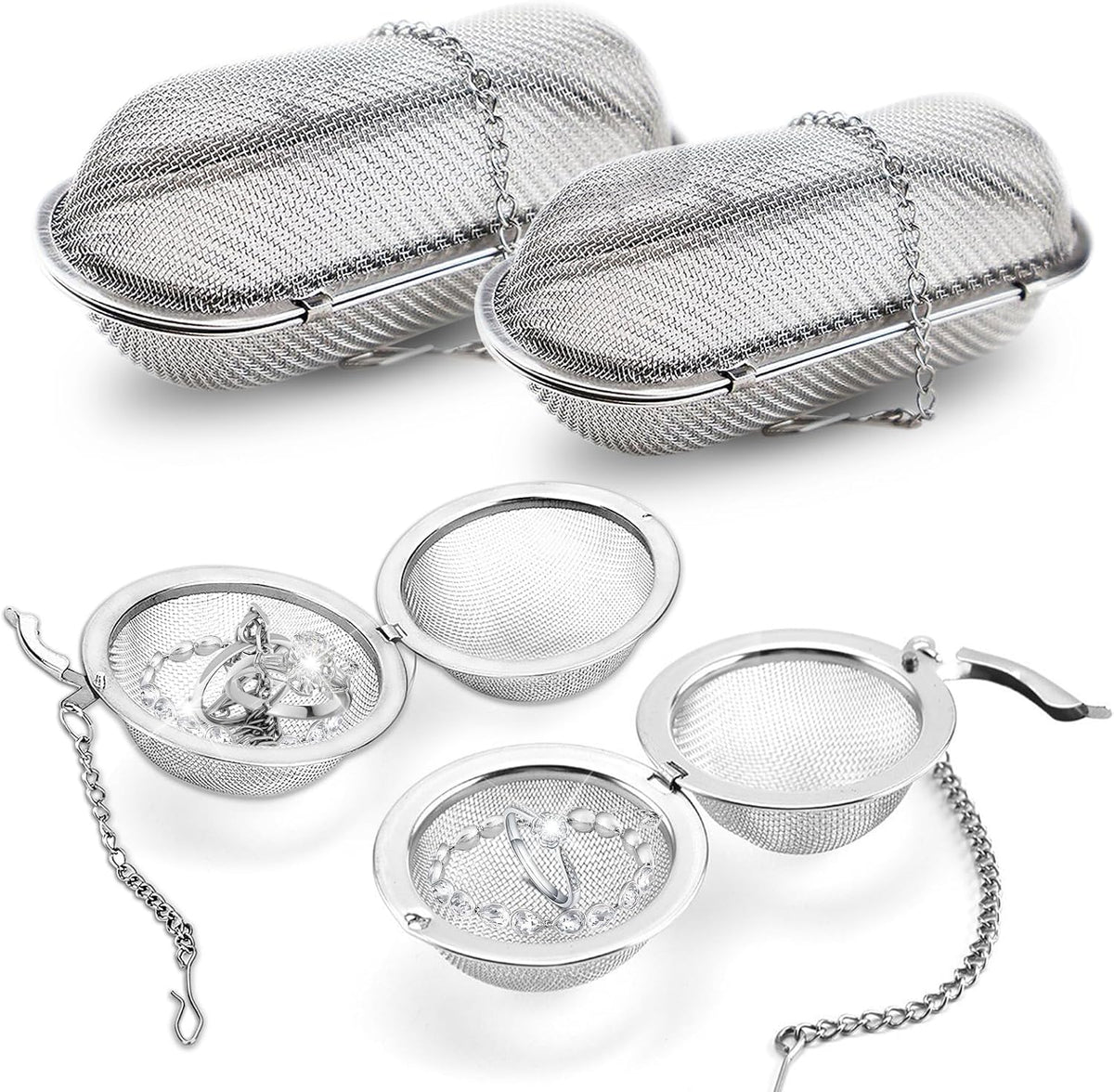 Ultrasonic Cleaner Basket, Stainless Steel Basket for Ultrasonic Jewelry Cleaner, Jewelry Steam Cleaner Basket Small Parts Washing Basket for Jewelry, Watch Parts