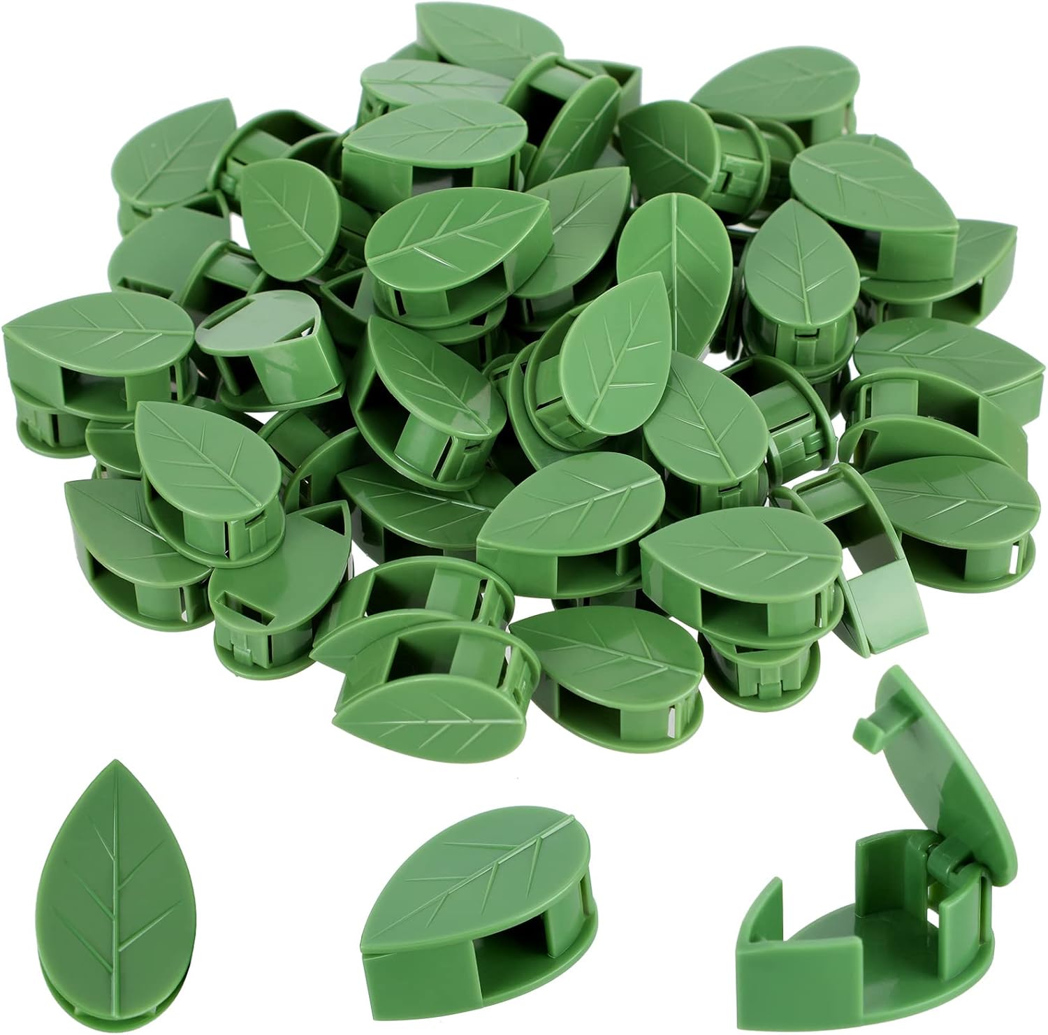 60 Pieces Plant Climbing Wall Fixture Clips with 72 Pieces Acrylic Adhesive Sticker Leaf Fixer Invisible Wall Vines Fixing Clips Hook Plant Vine Traction for Indoor Outdoor Decoration