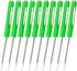 10 Pieces Pocket Screwdriver Mini Tops and Pocket Clips Magnetic Slotted Small Screw Driver with a Single Blade Head for Mechanical, Electrician(Green)