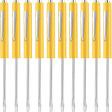 10 Pieces Pocket Screwdriver Mini Tops and Pocket Clips Magnetic Slotted Small Screw Driver with a Single Blade Head for Mechanical, Electrician(Yellow)