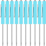 10 Pieces Pocket Screwdriver Mini Tops and Pocket Clips Magnetic Slotted Small Screw Driver with a Single Blade Head for Mechanical, Electrician(Light Blue)